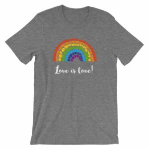 Pride Love is Love Mosaic Rainbow Pride Month T-Shirt - Image 11