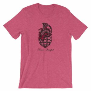 Never Fearful Heart Hand Grenade Retro Art T-Shirt - Image 16
