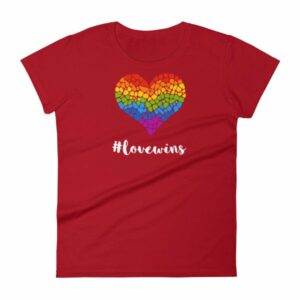 Pride Hashtag Love Wins Mosaic Rainbow Heart Pride Women's T-Shirt - Image 17