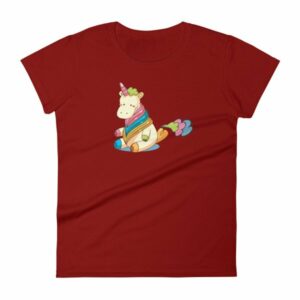 Cute Unicorn Farting Rainbow Clouds Funny Unicorn Women's T-Shirt - Image 15
