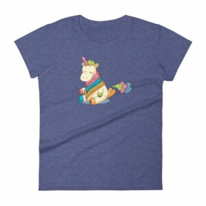 Cute Unicorn Farting Rainbow Clouds Funny Unicorn Women's T-Shirt - Image 7