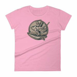 Surfing T-Rex Cool Surfing Dinosaur Women's T-Shirt - Image 14