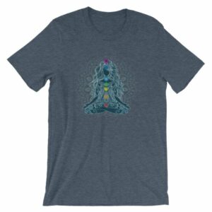 Meditating Lotus Asana Seven Chakras Meditation Yoga T-Shirt - Image 8