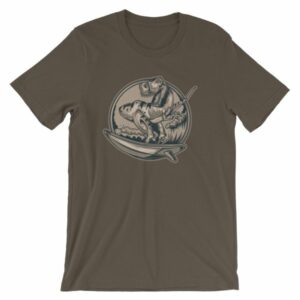 Surfing T-Rex Cool Surfing Dinosaur T-Shirt - Image 7
