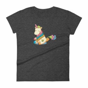 Cute Unicorn Farting Rainbow Clouds Funny Unicorn Women's T-Shirt