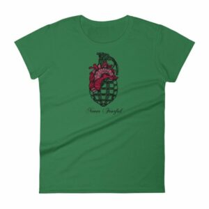 Never Fearful Heart Hand Grenade Retro Art Women's T-Shirt - Image 9