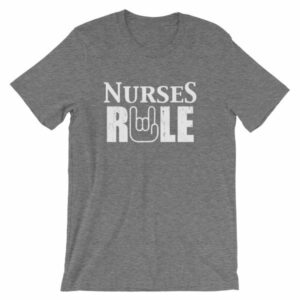 Nurses Rule Rock On Hand Nurse Support T-Shirt - Image 10