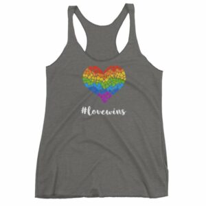 Pride Hashtag Love Wins Mosaic Rainbow Heart Pride Women's tank top - Image 4