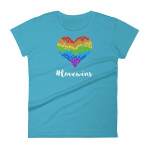 Pride Hashtag Love Wins Mosaic Rainbow Heart Pride Women's T-Shirt - Image 13