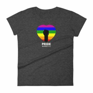 LGBT Pride Love Wins Rainbow Heart Pride Month Awareness Women's T-Shirt - Image 3
