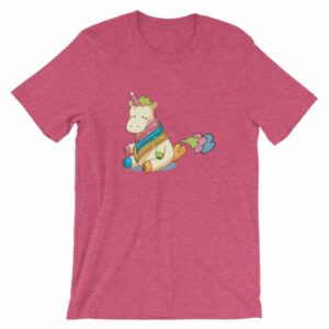 Cute Unicorn Farting Rainbow Clouds Funny Unicorn T-Shirt - Image 16
