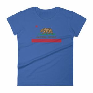California Republic Surfing Bear State Flag Women's T-Shirt - Image 10