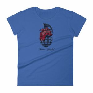 Never Fearful Heart Hand Grenade Retro Art Women's T-Shirt - Image 10