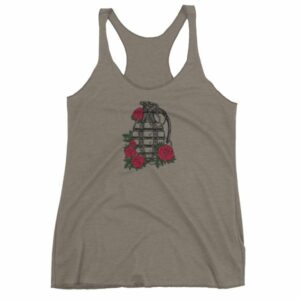 Grenade and Roses - Vintage Hand Grenade Tattoo Art Women's tank top