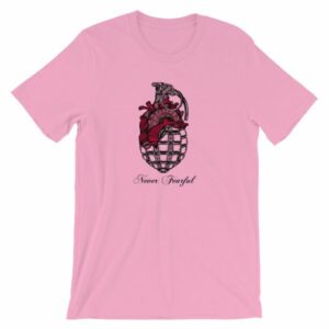 Never Fearful Heart Hand Grenade Retro Art T-Shirt - Image 15