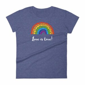 Pride Love is Love Mosaic Rainbow Pride Month Women's T-Shirt - Image 6