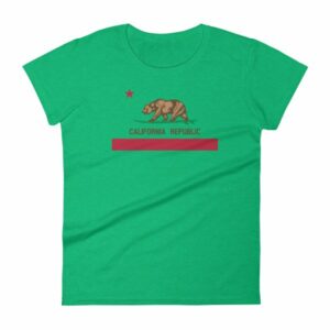 California Republic Surfing Bear State Flag Women's T-Shirt - Image 11