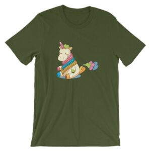 Cute Unicorn Farting Rainbow Clouds Funny Unicorn T-Shirt - Image 6