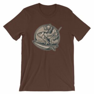 Surfing T-Rex Cool Surfing Dinosaur T-Shirt - Image 2
