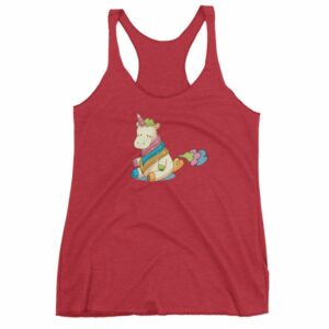 Cute Unicorn Farting Rainbow Clouds Funny Unicorn Women's tank top - Image 13