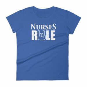 Nurses Rule Rock On Hand Nurse Support Women's T-Shirt - Image 8