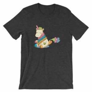 Cute Unicorn Farting Rainbow Clouds Funny Unicorn T-Shirt - Image 8