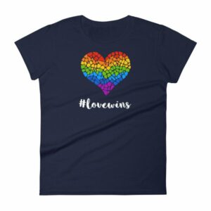 Pride Hashtag Love Wins Mosaic Rainbow Heart Pride Women's T-Shirt - Image 4