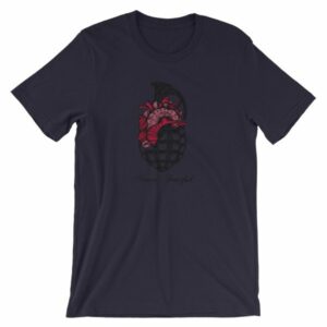 Never Fearful Heart Hand Grenade Retro Art T-Shirt - Image 6