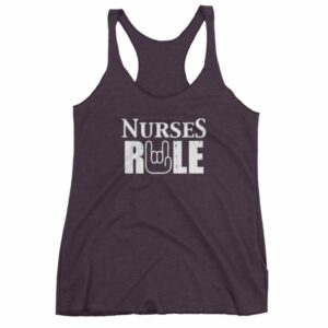 Nurses Rule Rock On Hand Nurse Support Women's tank top - Image 8