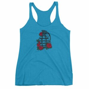 Grenade and Roses - Vintage Hand Grenade Tattoo Art Women's tank top - Image 11