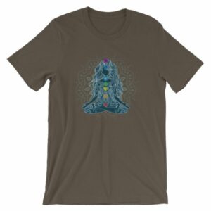 Meditating Lotus Asana Seven Chakras Meditation Yoga T-Shirt - Image 7