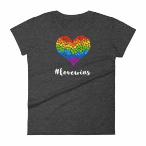Pride Hashtag Love Wins Mosaic Rainbow Heart Pride Women's T-Shirt - Image 3