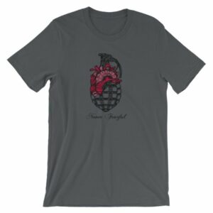 Never Fearful Heart Hand Grenade Retro Art T-Shirt