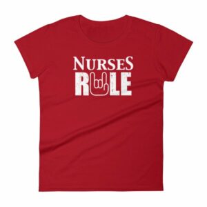 Nurses Rule Rock On Hand Nurse Support Women's T-Shirt - Image 16