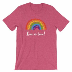 Pride Love is Love Mosaic Rainbow Pride Month T-Shirt - Image 17