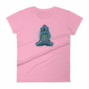 Meditating Lotus Asana Seven Chakras Meditation Yoga Women's T-Shirt - Image 14
