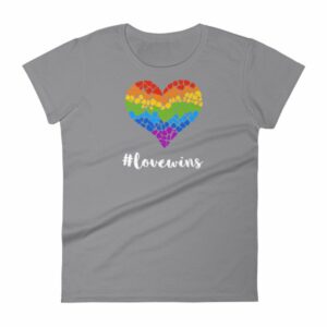Pride Hashtag Love Wins Mosaic Rainbow Heart Pride Women's T-Shirt - Image 5