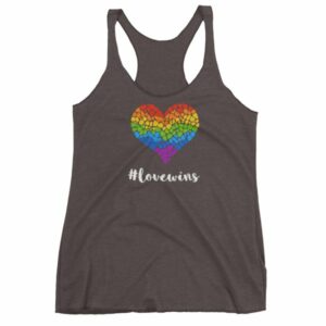 Pride Hashtag Love Wins Mosaic Rainbow Heart Pride Women's tank top - Image 2
