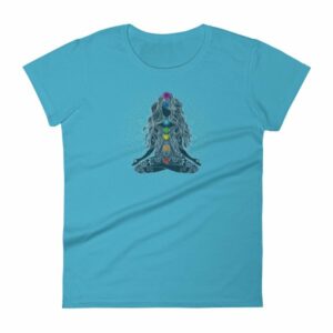 Meditating Lotus Asana Seven Chakras Meditation Yoga Women's T-Shirt - Image 12