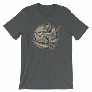 Surfing T-Rex Cool Surfing Dinosaur T-Shirt - Image 6