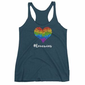 Pride Hashtag Love Wins Mosaic Rainbow Heart Pride Women's tank top - Image 3