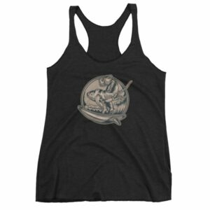 Surfing T-Rex Cool Surfing Dinosaur Women's tank top