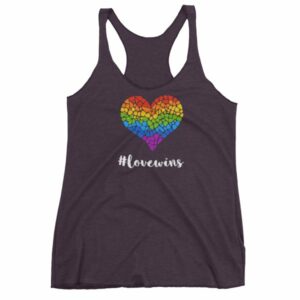 Pride Hashtag Love Wins Mosaic Rainbow Heart Pride Women's tank top - Image 8