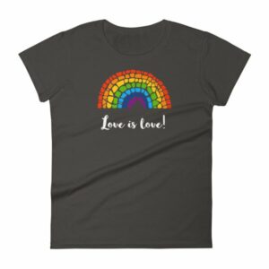 Pride Love is Love Mosaic Rainbow Pride Month Women's T-Shirt - Image 2