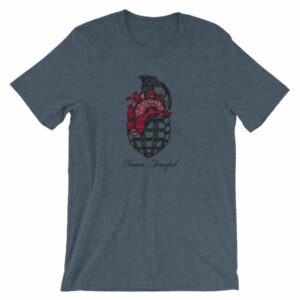 Never Fearful Heart Hand Grenade Retro Art T-Shirt - Image 9