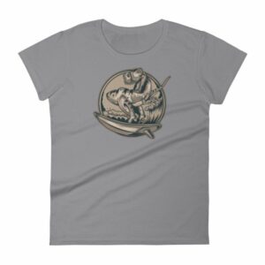 Surfing T-Rex Cool Surfing Dinosaur Women's T-Shirt - Image 5