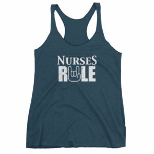 Nurses Rule Rock On Hand Nurse Support Women's tank top - Image 3