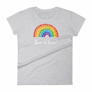 Pride Love is Love Mosaic Rainbow Pride Month Women's T-Shirt - Image 7