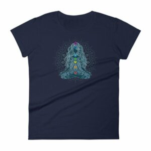 Meditating Lotus Asana Seven Chakras Meditation Yoga Women's T-Shirt - Image 4