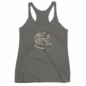 Surfing T-Rex Cool Surfing Dinosaur Women's tank top - Image 4